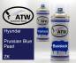 Preview: Hyundai, Prussian Blue Pearl, ZK: 400ml Sprühdose + 400ml Klarlack - Set, von ATW Autoteile West.